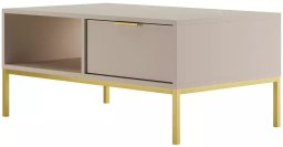 Vivaldi Stolik kawowy AUSTIN 100x60 kaszmir/złoty KOCOT MEBLE