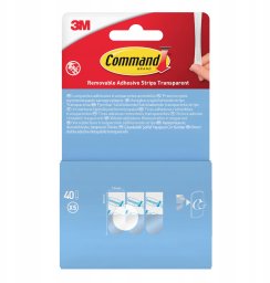 Staples Paski samoprzylepne COMMAND™ (17020), wymienne, mini, 40 szt., transparentne