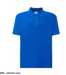 JHK PORA210WK - polo męskie, krótki rękaw ze ściągaczami, 2 guziki, boczne rozcięcia, 65% poliester 35% bawełna - niebieski royal XL