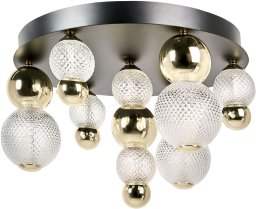 Lampa sufitowa Beliani Lampa sufitowa LED SORA Szkło Złoty