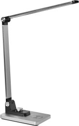 Lampka biurkowa Beliani Lampa biurkowa LED ENIF Z ładowarką indukcyjną Srebrny (668137 Bel)