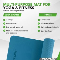 Tunturi Mata do jogi TUNTURI YOGA & FITNESS MAT 8 mm Niebieski
