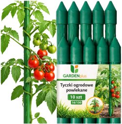 GardenPlus GardenPlus Tyczki do roślin powlekane zielone metalowe10 szt. 16/150 cm