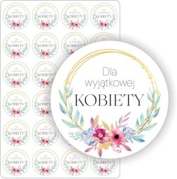 pincello Naklejki arkusz etykiet dziewczyny koleżanek dla wyjątkowej kobiety DZIEŃ KOBIET pracy 24 szt. 5 cm (E-KOB_01_C5)