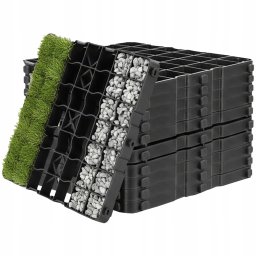 GardenPlus Kratka Trawnikowa Czarna Geokrata Parkingowa Ogrodowa 50x50x3cm 180T 10szt