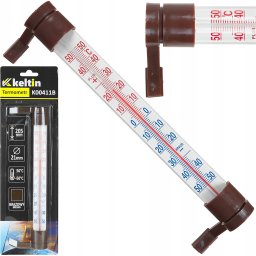 KELTIN Termometr zaokienny 233x24mm /brązowy (12/120)