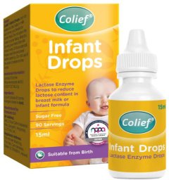 Carriwell Colief, Infant Drops, Lactase Enzyme, Anti-Colic, Drops, 15 ml For Children