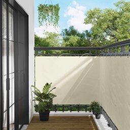 vidaXL vidaXL Ekran balkonowy Kremowy 110 x 400 cm Materiał Oxford