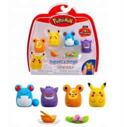 Omega Toys SQUISHALONGS POKEMON 4 PK PIKACHU/GENGAR