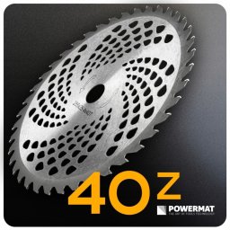 Powermat TARCZA WIDIOWA DO KOSY SPALINOWEJ DO KRZEWÓW GAŁĘZI PIŁA 40T 255X25,4mm