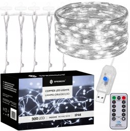 Lampki choinkowe Springos CL4023 300 Led Cold White
