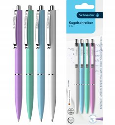 Schneider Długopis automatyczny SCHNEIDER K15, M, 4 szt., blister, mix kolorów pastelowych