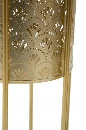 Costway Kwietnik metalowy NAT, zestaw 2 szt., złoty, Ø 21x40 i 19x22 cm