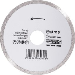 Powermat Tarcza diamentowa pełna 115mm do cięcia na mokro gres glazura beton