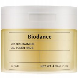 Biodance Vita Niacinamide Gel Toner Pad Rozświetlające płatki tonizujące, 60 szt