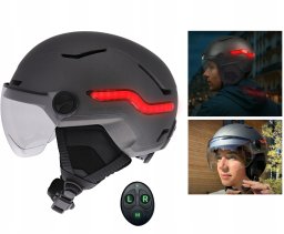TnB Kask LED Kierunkwskazy Światło Stop + Pilot Hulajnoga Rower Skuter M 55-58 / Umhelmled3m (SB11502)