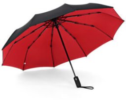 ER4 Parasol automatyczny dwuwarstwowy duży wodoodporny składany czerwony XL (5907190139778)