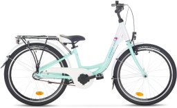 Onilus Rower młodzieżowy Onilus Nena 24" miętowo-biały 3-biegowy 12"