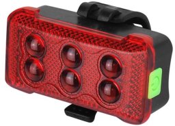 Latarka Lamex Lampa rowerowa tylna 6-LED, 2xAAA