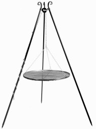 Palenisko ogrodowe Tyletegotu Grill na trójnogu 180 cm TRIVO ruszt stal nierdzewna 80 cm