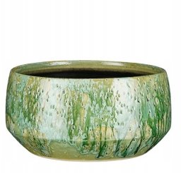 Edelman Doniczka ceramiczna osłonka szeroka zielona boho 32,5 cm 1szt