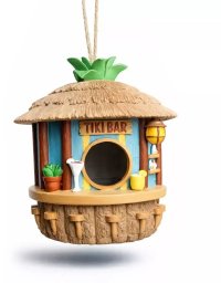 Turdus Domek dla Ptaków Tiki Bar - Tropikalna Dekoracja do Ogrodu, Balkonu, Tarasu