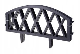 Galicja Płotek ogrodowy antracytowy modułowy 4 elementy plastikowy 58,5x32 cm