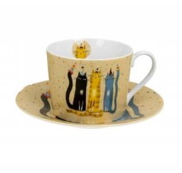 DUO Porcelanowa filiżanka z uroczym motywem kotów 230ml