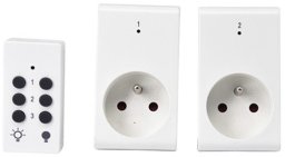 Düwi Gniazdo sieciowe sterowane pilotem zestaw 2 sztuk 230 V zasięg 25 m