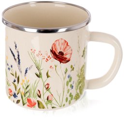 Fl1 Kubek emaliowany kremowy MAKI 400 ml