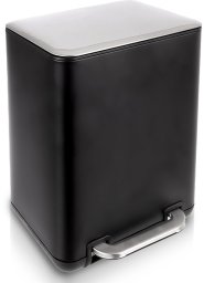 Kosz na śmieci Stefanplast Kosz na śmieci z pedałem stalowy czarny BLACK 6 l