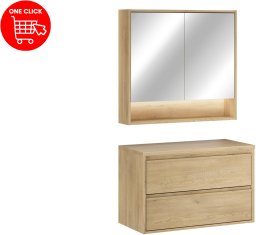 Deftrans Zestaw meblowy 80cm z blatem i szafką z lustrem