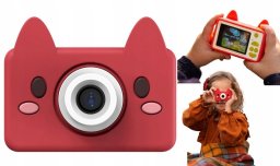 4CV Mobile Cyfrowy aparat dla dziecka 24mp Video 1080p LCD 2" + karta 32gb / Kiimento / model C / Fox / czerwony (SB11595)