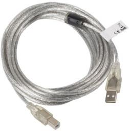 Kabel USB Lanberg USB-A - 5 m Przezroczysty (CA-USBA-12CC-0050-TR)