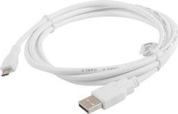 Kabel USB Lanberg USB-A - microUSB 1 m Biały (CA-USBM-10CC-0010-W)