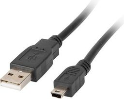 Kabel USB Lanberg USB-A - miniUSB 0.3 m Czarny (CA-USBK-10CC-0003-BK)