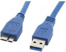 Kabel USB Lanberg USB-A - micro-B 0.5 m Niebieski (CA-US3M-10CC-0005-B)