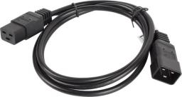 Kabel zasilający Lanberg IEC 320 C19 - C20, 1.8m, czarny (CA-C19E-10CC-0018-BK)