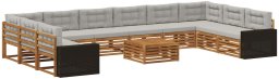 Ambiance vidaXL Zestawy sof z poduszką 11 pcs Lite Drewno Akacji