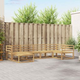Ambiance vidaXL Zestaw sof na zewnątrz 6 pcs Biały 325 x 166,5 x 73 cm