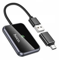 Hoco HU1 Wireless CarPlay Adapter – USB A and C – Black