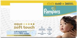 Pampers Chusteczki nawilżane Aqua Soft Touch 6x60 szt. [Plastic Free]