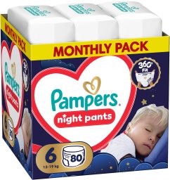 Pampers Pieluchomajtki Night Pants 6 13-19 kg, 80 szt.