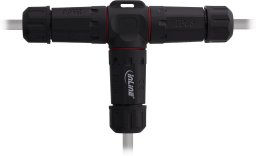 Delock InLine 69927U T Connector – IP68 Waterproof – 3 Ways – M20 Thread – 4 to 14 mm Cable Diameter – 500 V – 24 A – Black