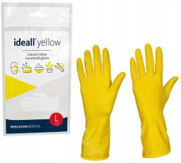 Mercator Medical Rękawice Gospodarcze Lateksowe / Żółte / Rozmiar: 9 - L / Ideall Yellow (5906142925834)