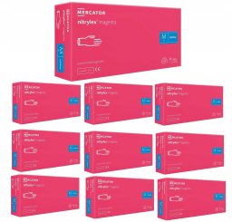 Mercator Medical Rękawice Nitrylowe 100 szt. 8-M Nitrylex Magenta - 10 szt. (5905805856065)