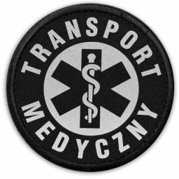 Ratujesz Emblemat odblaskowy TRANSPORT MEDYCZNY na rzepie 8,5 cm