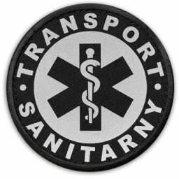 Ratujesz Emblemat odblaskowy TRANSPORT SANITARNY na rzepie 8,5 cm