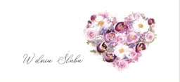 MAK Karnet Ślub DL S68 - Serce z kwiatów