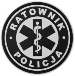 Ratujesz Emblemat RATOWNIK POLICJA Guma 3D na rzepie 8,5 cm